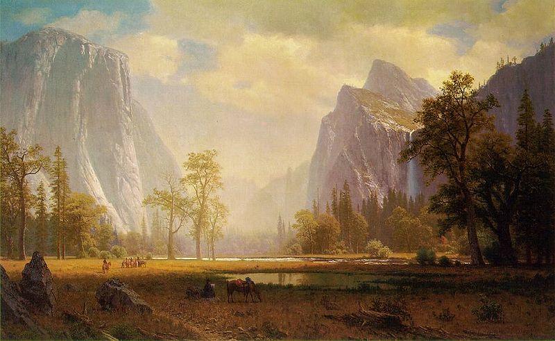 Albert Bierstadt Looking up Yosemite Valley Norge oil painting art